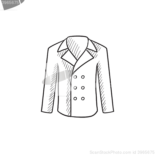 Image of Male coat sketch icon.