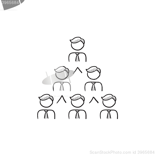 Image of Business pyramid  sketch icon.