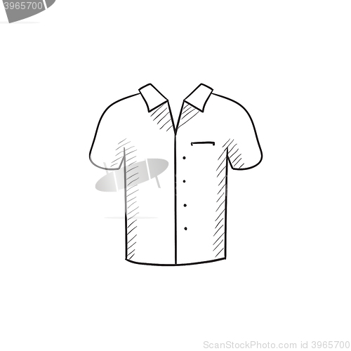 Image of Polo shirt sketch icon.