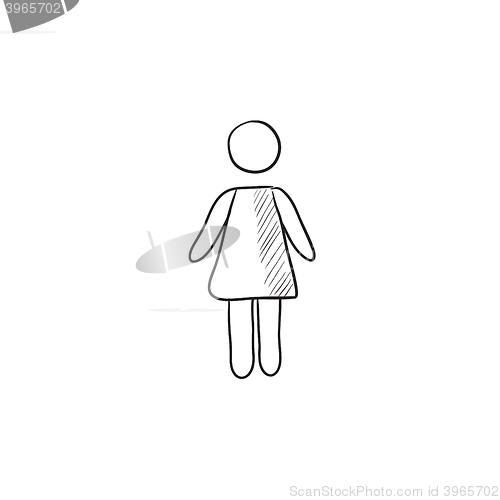 Image of Business woman sketch icon.