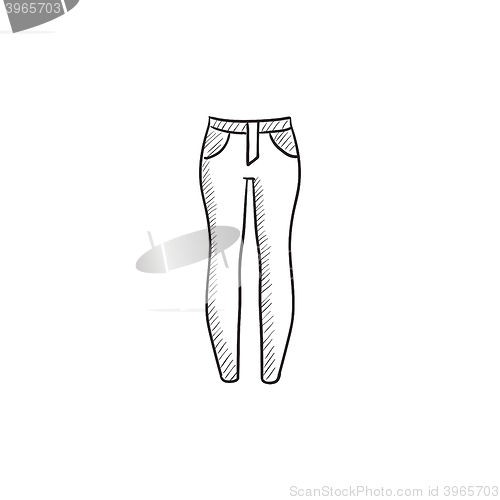 Image of Female jeans sketch icon.