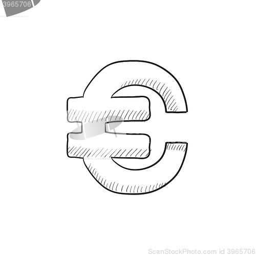 Image of Euro symbol sketch icon.