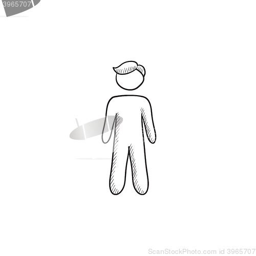 Image of Businessman standing sketch icon.