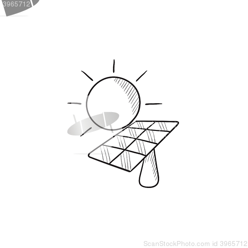 Image of Solar energy sketch icon.