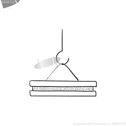 Image of Crane hook sketch icon.