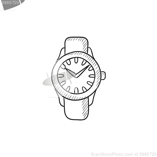 Image of Wrist watch sketch icon.