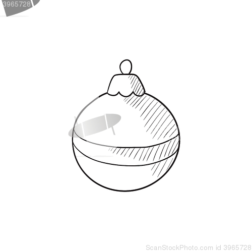 Image of Christmas-tree decoration sketch icon.