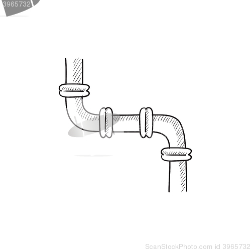 Image of Water pipeline sketch icon.