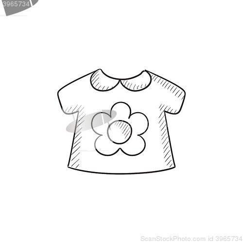 Image of Baby loose jacket sketch icon.