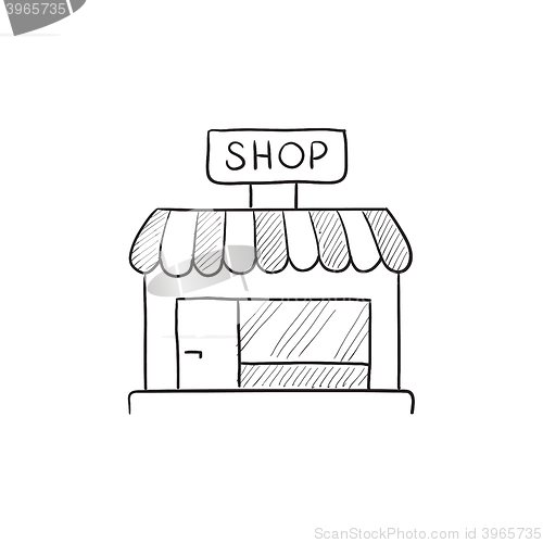 Image of Shop store sketch icon.