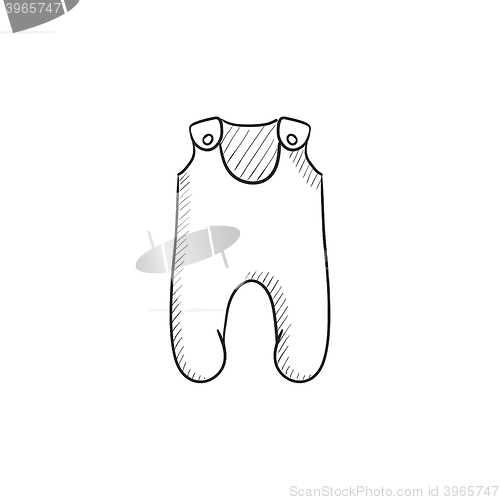 Image of Baby romper sketch icon.