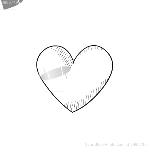Image of Heart sign sketch icon.