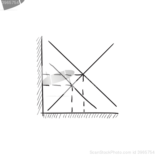 Image of Mathematical graph sketch icon.