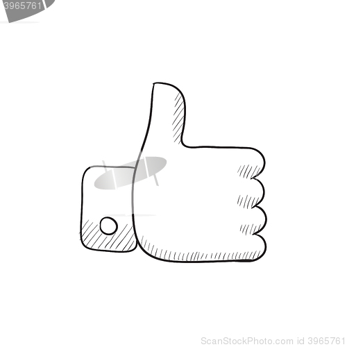 Image of Thumb up sketch icon.