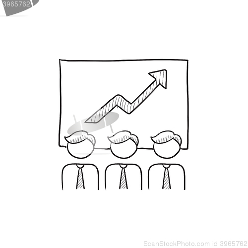 Image of Business growth sketch icon.