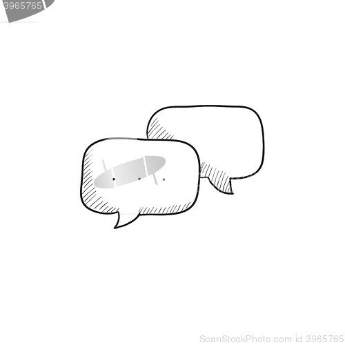 Image of Speech squares sketch icon.