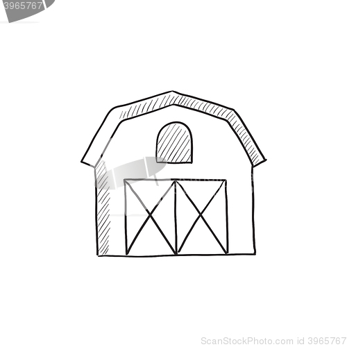 Image of Farm buildings sketch icon.