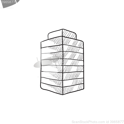 Image of Office building sketch icon.