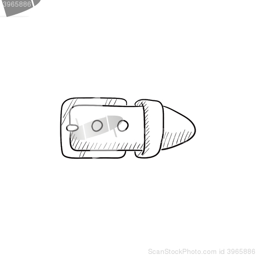 Image of Belt buckle sketch icon.