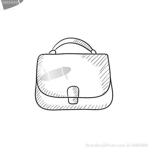 Image of Female handbag sketch icon.