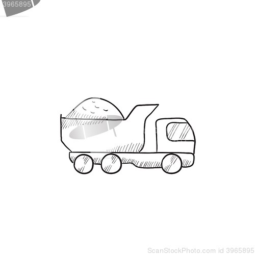 Image of Dump truck sketch icon.