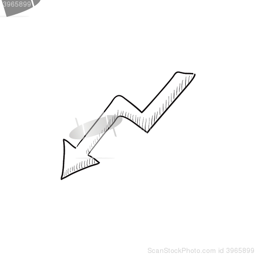 Image of Arrow downward sketch icon.