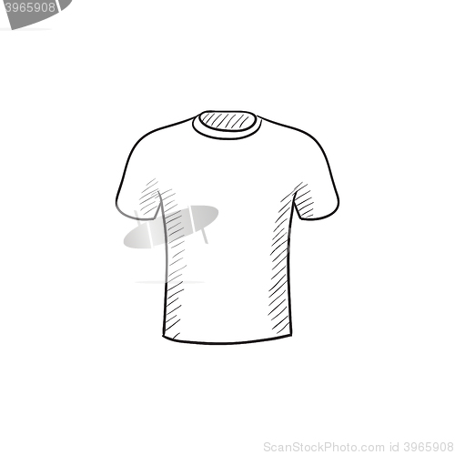 Image of Male t-shirt sketch icon.