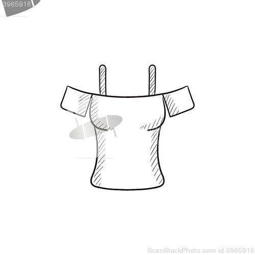 Image of Female shirt sketch icon.