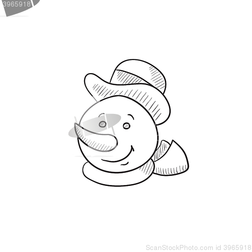 Image of Snowman head sketch icon.