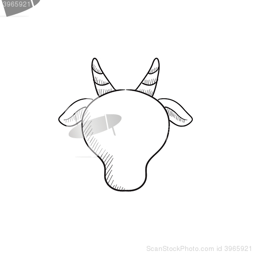 Image of Cow head sketch icon.