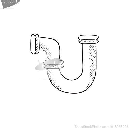 Image of Water pipeline sketch icon.
