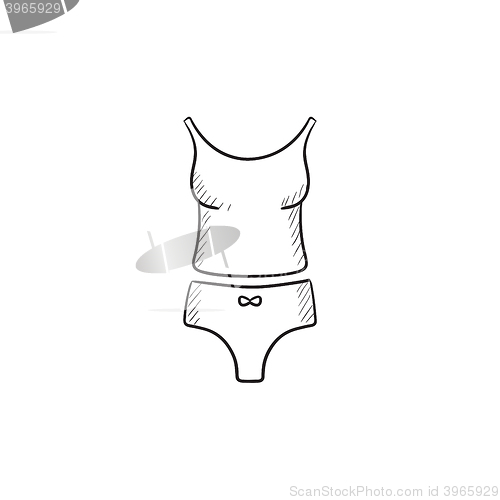 Image of Singlet and panties sketch icon.