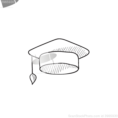 Image of Graduation cap sketch icon.