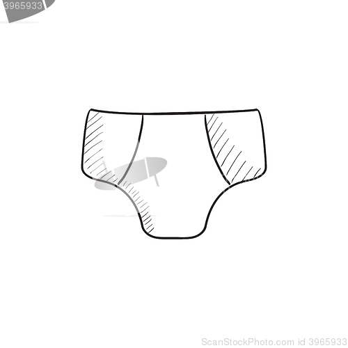 Image of Male underpants sketch icon.