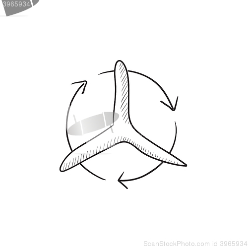 Image of Windmill with arrows sketch icon.