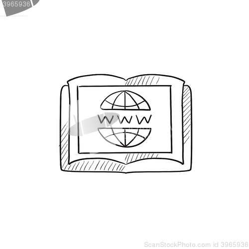 Image of International education technology sketch icon.