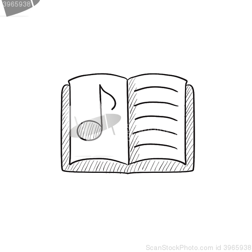 Image of Music book sketch icon.