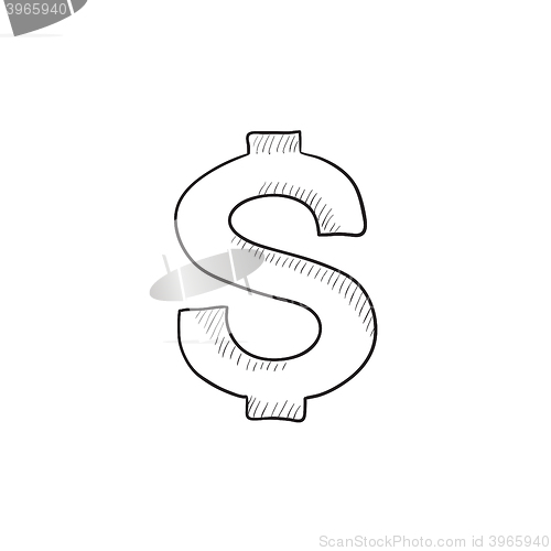 Image of Dollar symbol sketch icon.