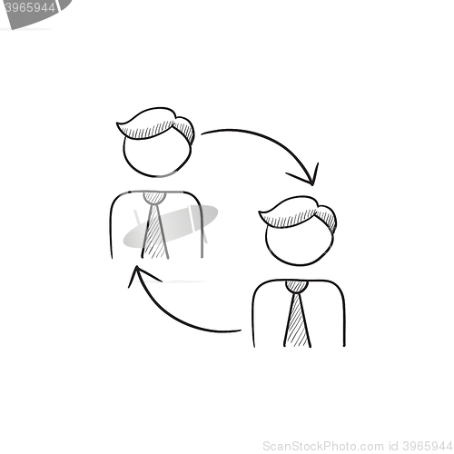 Image of Staff turnover sketch icon.