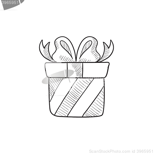 Image of Gift box sketch icon.