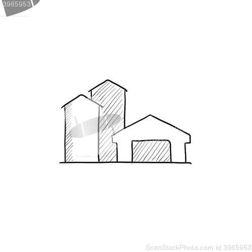 Image of Farm buildings sketch icon.