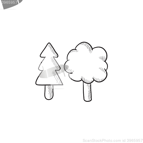Image of Trees sketch icon.