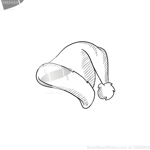 Image of Santa hat sketch icon.