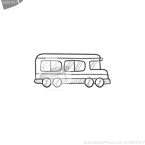 Image of School bus sketch icon.