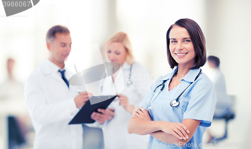 Image of group of doctors in hospital