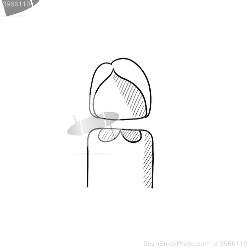 Image of Business woman sketch icon.
