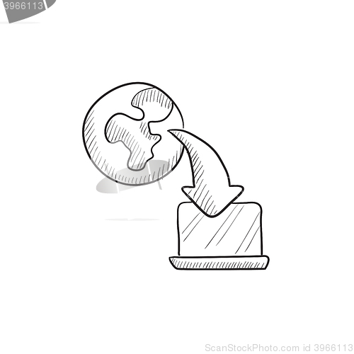Image of Online education sketch icon.