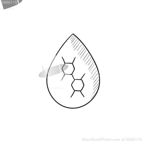 Image of Oil drop sketch icon.