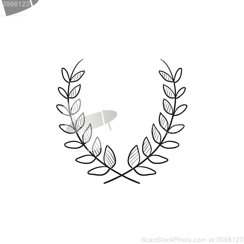 Image of Laurel wreath sketch icon.