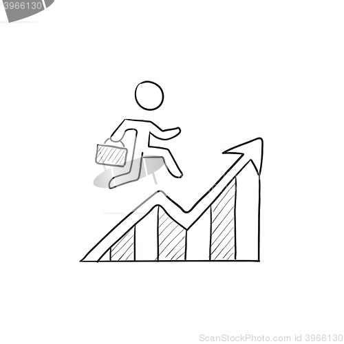 Image of Financial recovery sketch icon.